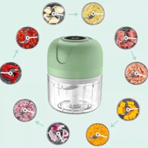 Mini Processador Elétrico de Alimentos Portátil com 3 lâminas de aço inox USB 250 ml Bivolt - Image 6