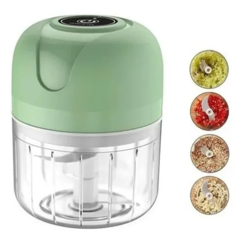 Mini Processador Elétrico de Alimentos Portátil com 3 lâminas de aço inox USB 250 ml Bivolt - Image 4
