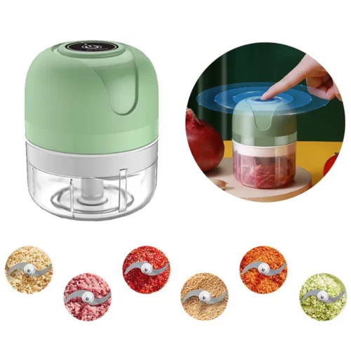 Mini Processador Elétrico de Alimentos Portátil com 3 lâminas de aço inox USB 250 ml Bivolt - Image 2